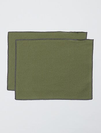 Set van 2 effen 2-in-1 placemats/servetten 32 x 40 cm - Kiabi Home