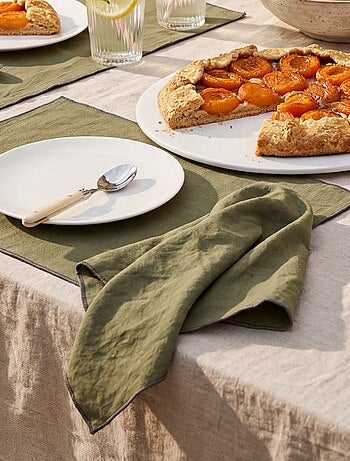 Set van 2 effen 2-in-1 placemats/servetten 32 x 40 cm - Kiabi Home