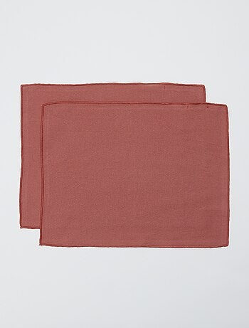 Set van 2 effen 2-in-1 placemats/servetten 32 x 40 cm - Kiabi Home