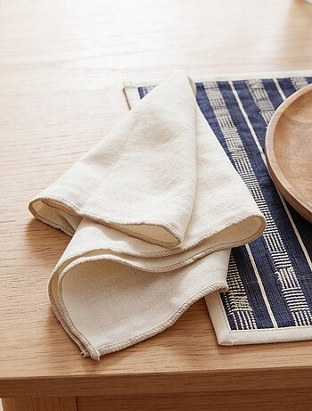 Set van 2 effen 2-in-1 placemats/servetten 32 x 40 cm - Kiabi Home