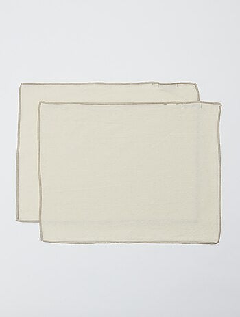 Set van 2 effen 2-in-1 placemats/servetten 32 x 40 cm - Kiabi Home