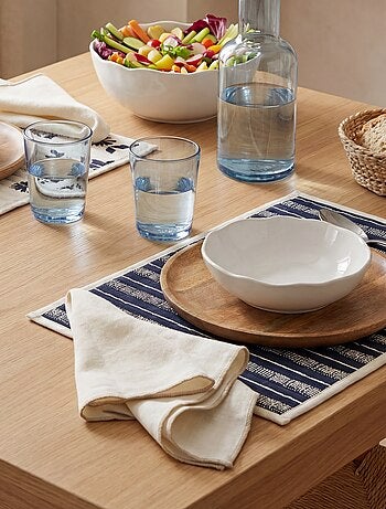 Set van 2 effen 2-in-1 placemats/servetten 32 x 40 cm - Kiabi Home