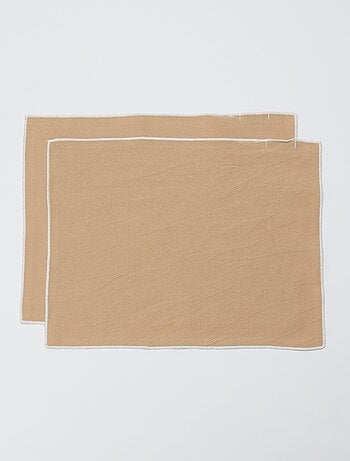 Set van 2 effen 2-in-1 placemats/servetten 32 x 40 cm - Kiabi Home