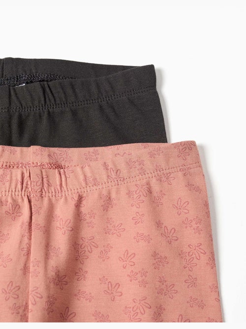 Set van 2 effen en bedrukte leggings - Kiabi