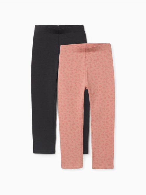 Set van 2 effen en bedrukte leggings - Kiabi Set van 2 effen en bedrukte leggings - Kiabi