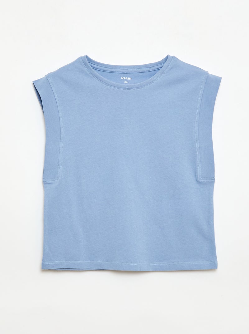 Set van 2 effen hemdjes Blauw - Kiabi