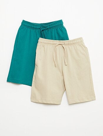 Set van 2 effen katoenen jersey shorts