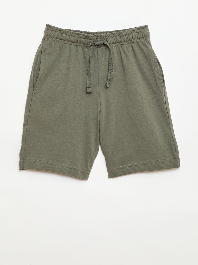 Set van 2 effen katoenen jersey shorts Geel - Kiabi
