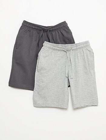 Set van 2 effen katoenen jersey shorts