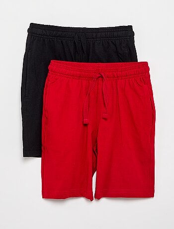 Set van 2 effen katoenen jersey shorts