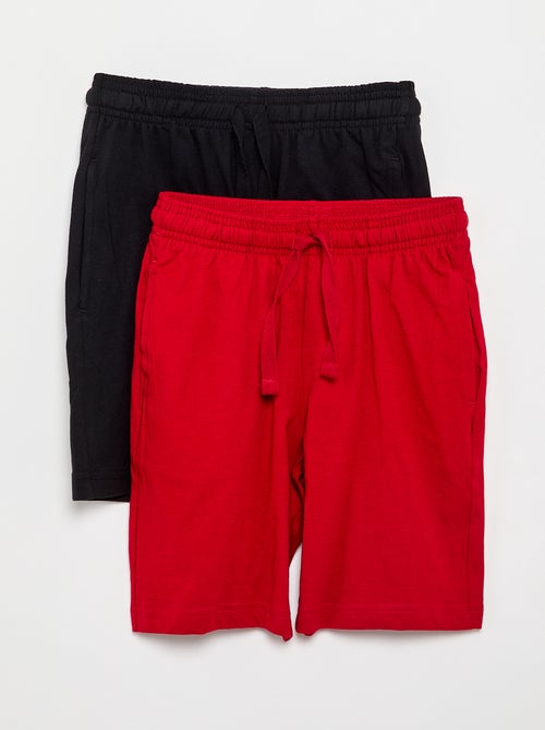Set van 2 effen katoenen jersey shorts - Kiabi