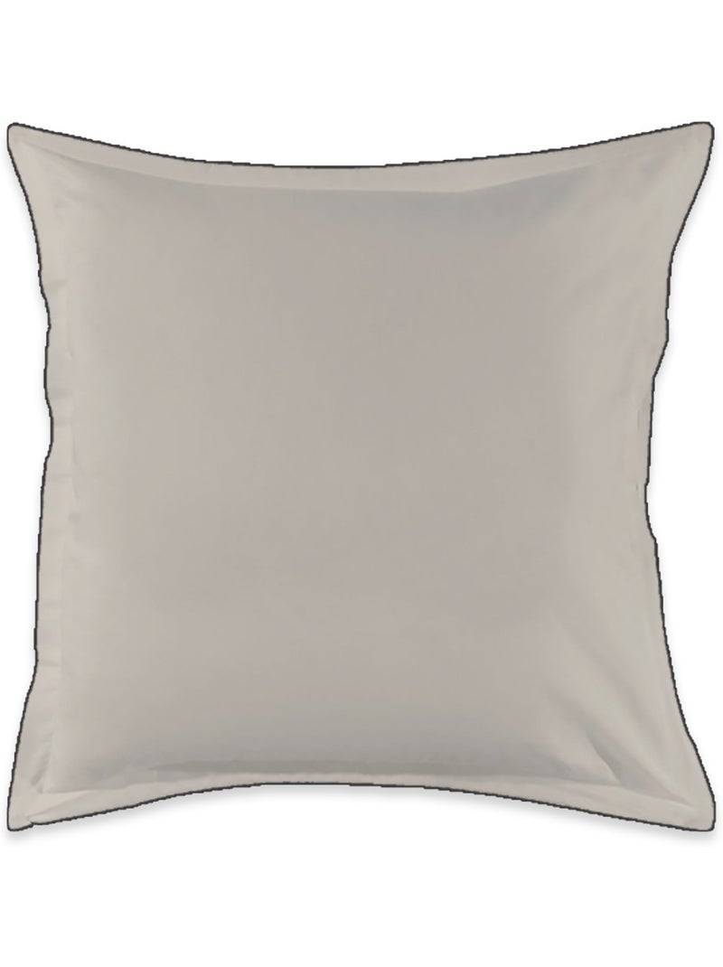 Set van 2 effen katoenen kussenslopen met afgewerkte zoom. Beige - Kiabi