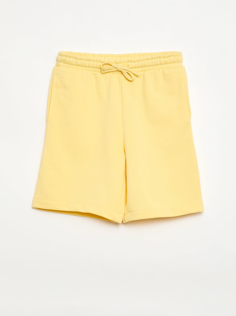 Set van 2 effen katoenen shorts Geel - Kiabi