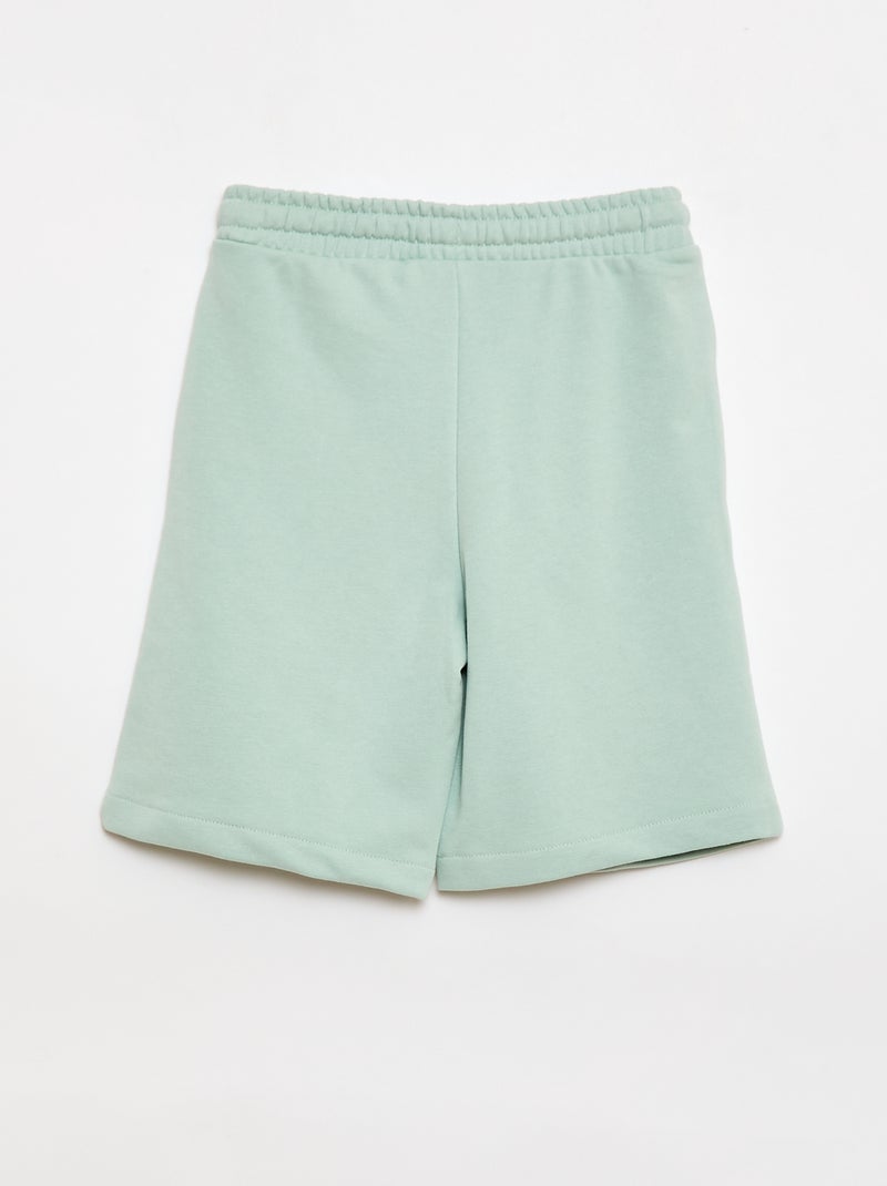Set van 2 effen katoenen shorts Groen - Kiabi