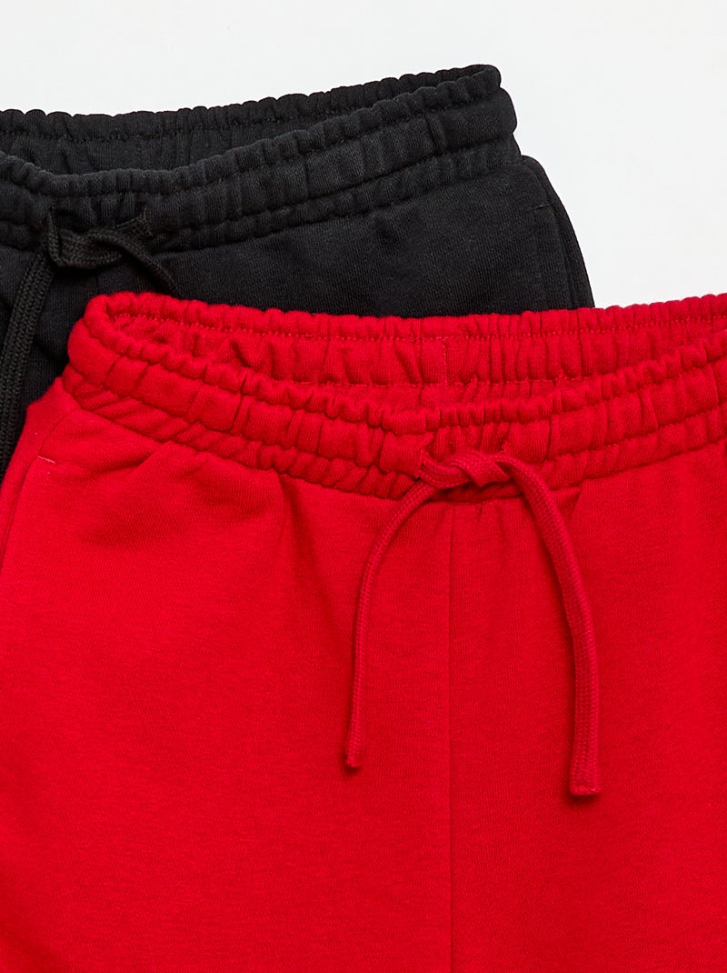 Set van 2 effen katoenen shorts Zwart - Kiabi