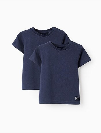 Set van 2 effen katoenen t-shirts