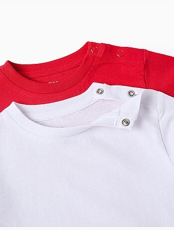 Set van 2 effen katoenen t-shirts