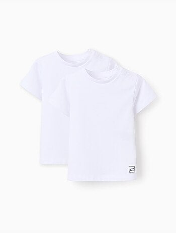 Set van 2 effen katoenen t-shirts