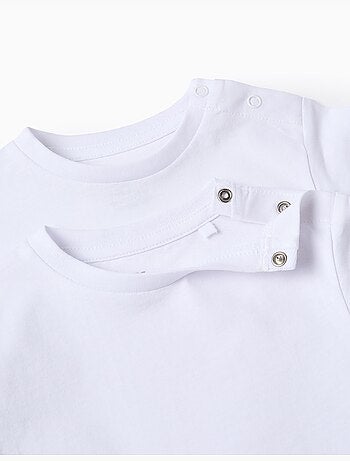 Set van 2 effen katoenen t-shirts