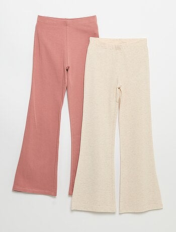 Set van 2 effen leggings met flarevorm