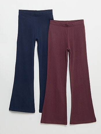 Set van 2 effen leggings met flarevorm