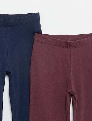 Set van 2 effen leggings met flarevorm