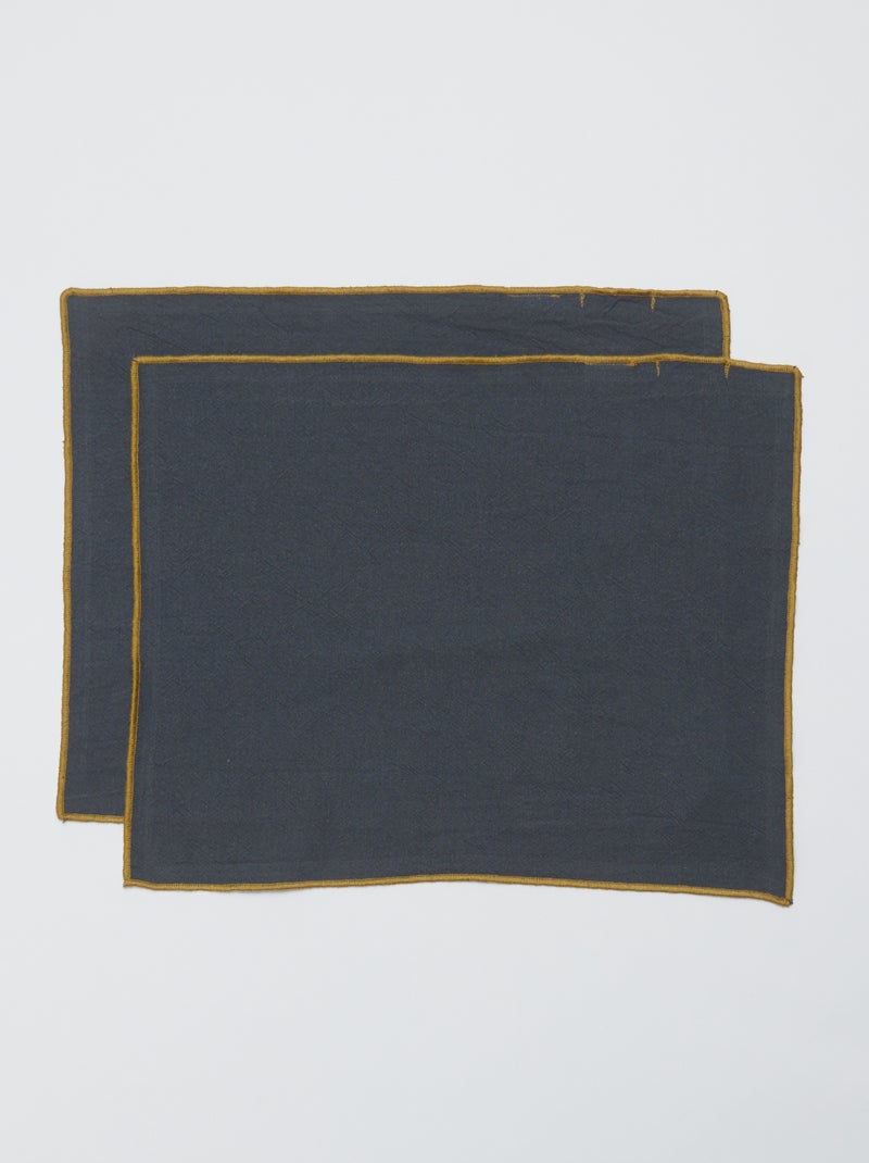 Set van 2 effen placemats/servetten 2-in-1 (32x40 cm) - Kiabi Home GRIJS - Kiabi