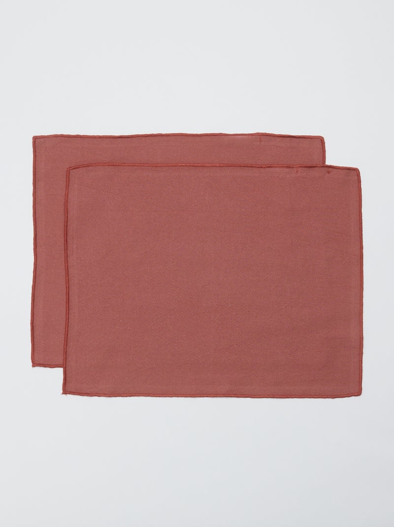 Set van 2 effen placemats/servetten 2-in-1 (32x40 cm) - Kiabi Home ROSE - Kiabi