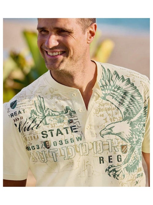 Set van 2 effen T-shirts met Henley kraag - ATLAS FOR MEN - Kiabi