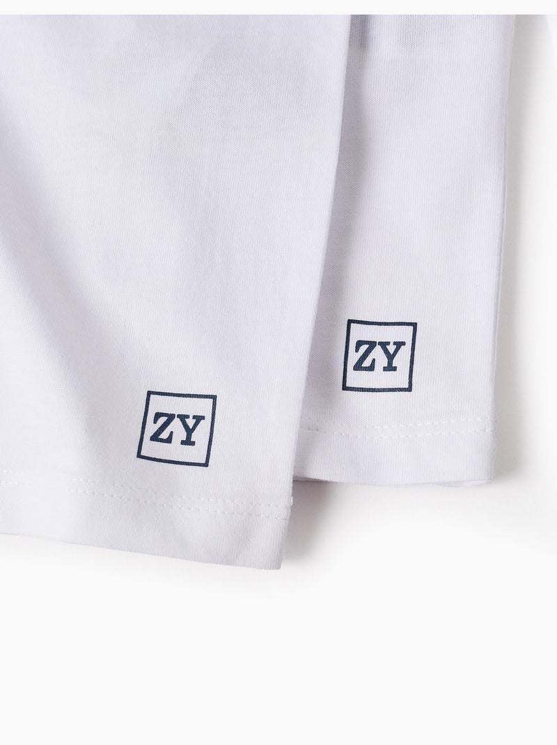 Set van 2 effen t-shirts met lange mouwen Wit - Kiabi