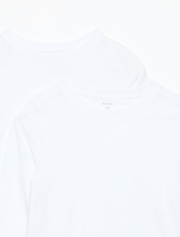 Set van 2 effen T-shirts met lange mouwen