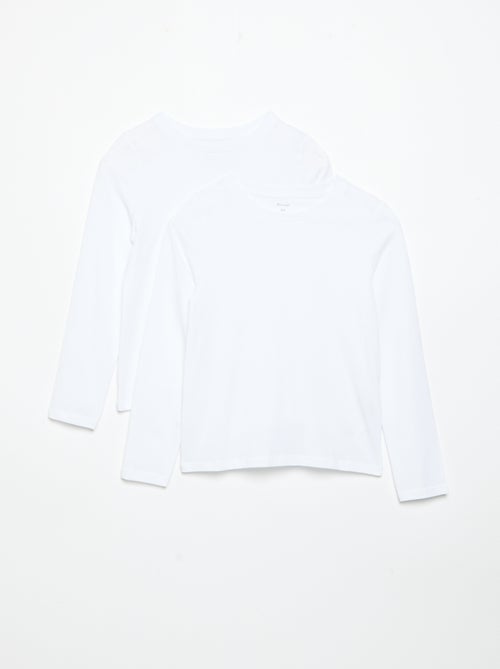 Set van 2 effen T-shirts met lange mouwen - Kiabi Set van 2 effen T-shirts met lange mouwen - Kiabi