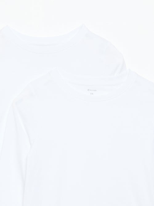 Set van 2 effen T-shirts met lange mouwen - Kiabi Set van 2 effen T-shirts met lange mouwen - Kiabi