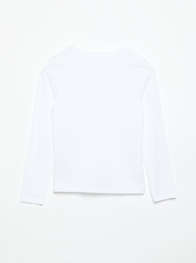Set van 2 effen T-shirts met lange mouwen Wit - Kiabi
