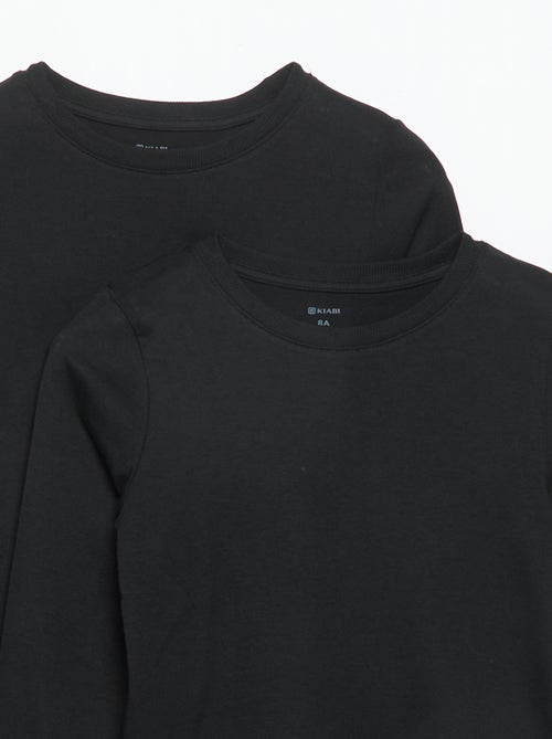 Set van 2 effen T-shirts met lange mouwen - Kiabi Set van 2 effen T-shirts met lange mouwen - Kiabi