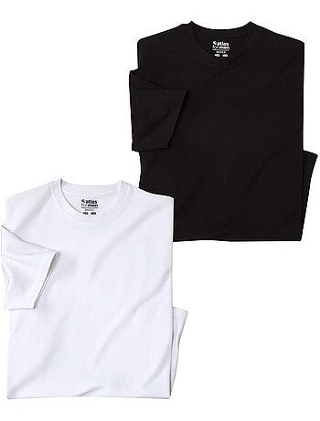Set van 2 effen t-shirts met ronde hals - atlas for men