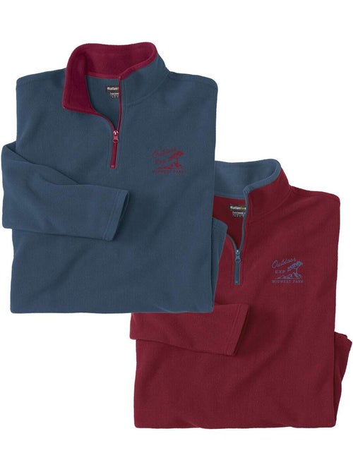Set van 2 fleece truien met ritssluiting - atlas for men - Kiabi Set van 2 fleece truien met ritssluiting - atlas for men - Kiabi