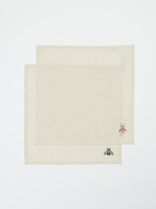 Set van 2 geborduurde handdoeken (40x40 cm) - Kiabi Home - Kiabi