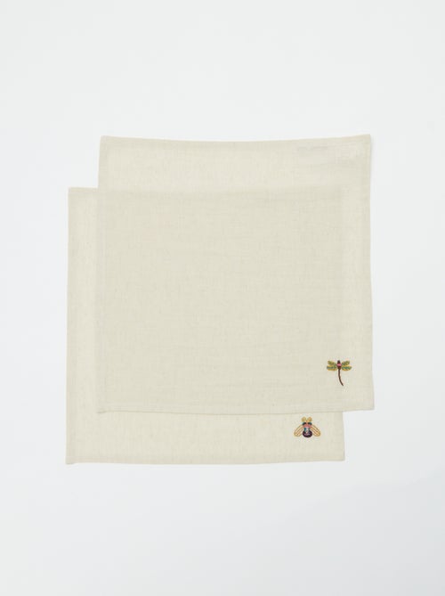 Set van 2 geborduurde handdoeken (40x40 cm) - Kiabi Home - Kiabi