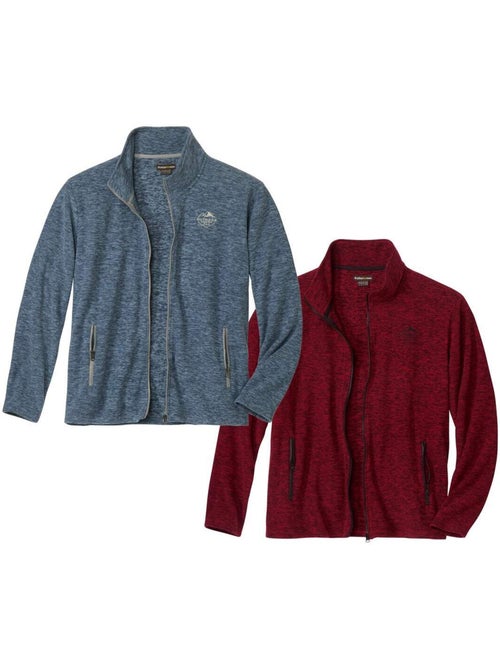 Set van 2 gemêleerde microfleece vesten - atlas for men - Kiabi Set van 2 gemêleerde microfleece vesten - atlas for men - Kiabi