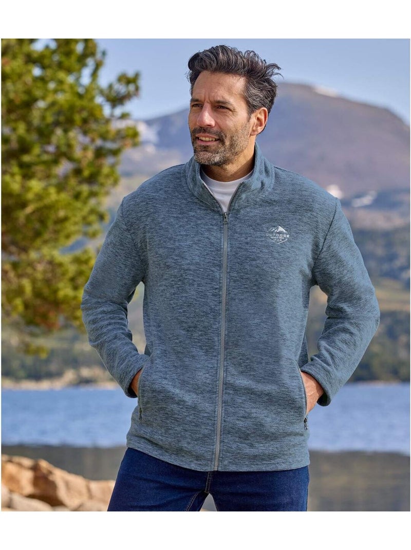 Set van 2 gemêleerde microfleece vesten - atlas for men Bordeauxblauw - Kiabi
