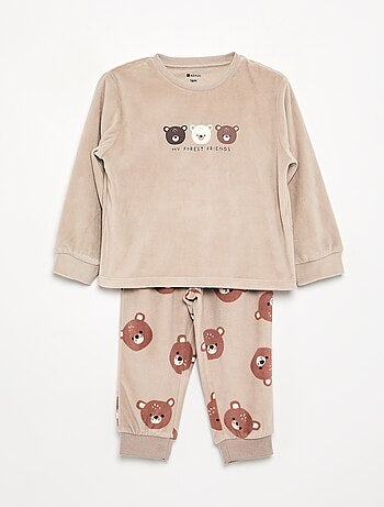 Set van 2 geprinte 2-delige fleece pyjama's