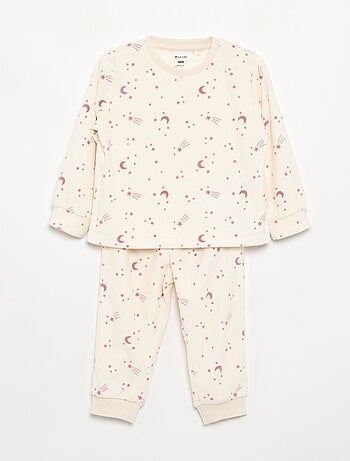 Set van 2 geprinte 2-delige fleece pyjama's