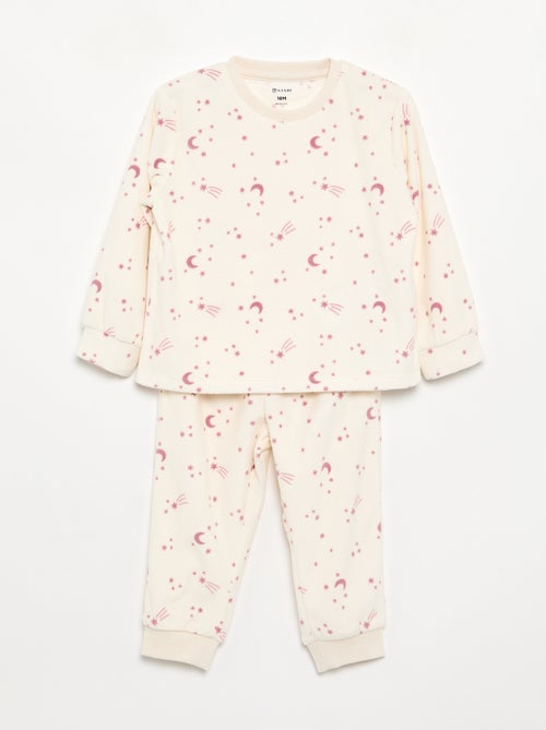 Set van 2 geprinte 2-delige fleece pyjama's - Kiabi