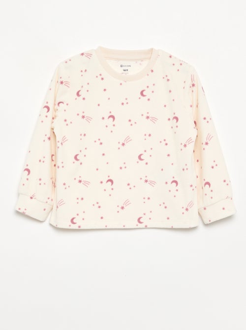 Set van 2 geprinte 2-delige fleece pyjama's - Kiabi