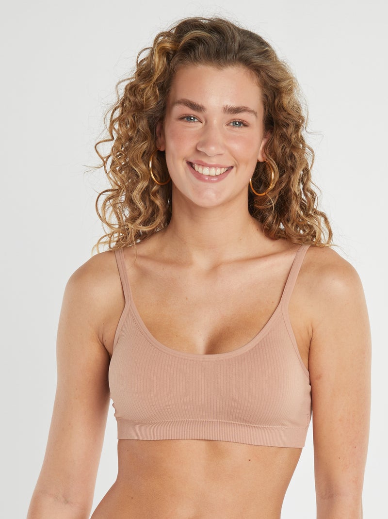 Set van 2 geribde behatops ROSE - Kiabi