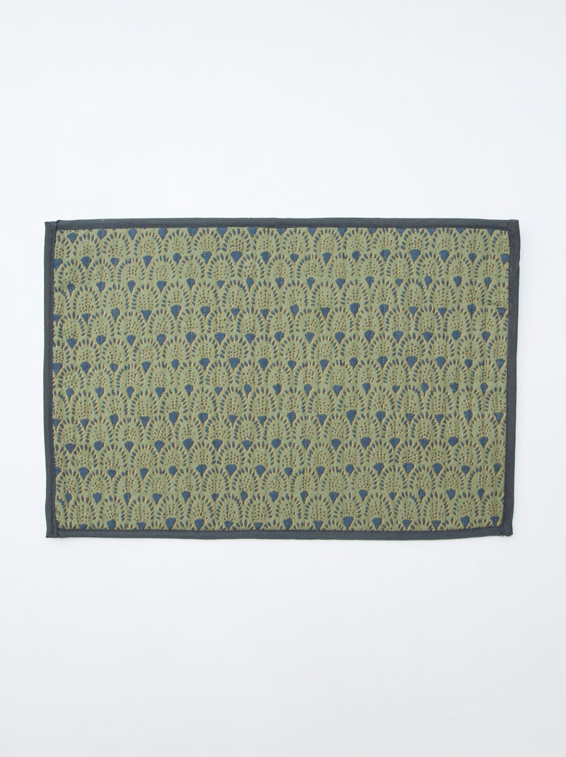 Set van 2 gewatteerde placemats (30x45 cm) - Kiabi Home Kaki - Kiabi