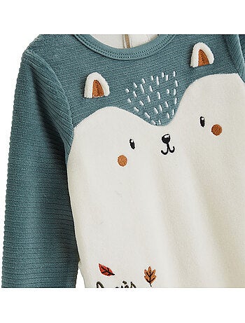 Set van 2 ginkgo velours babypyjama's