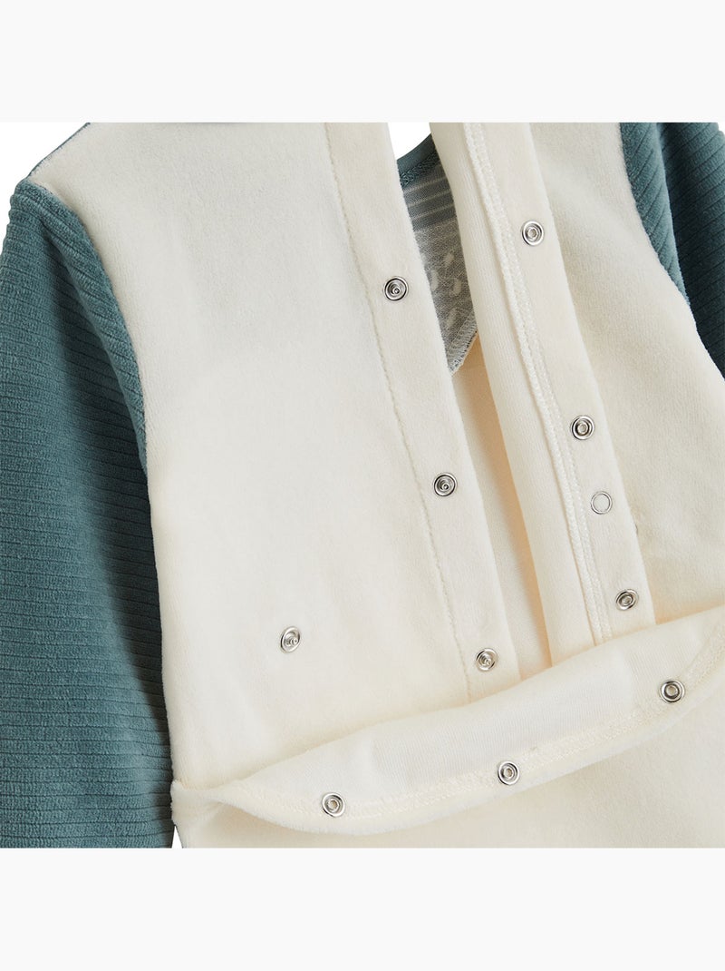 Set van 2 ginkgo velours babypyjama's Groen - Kiabi