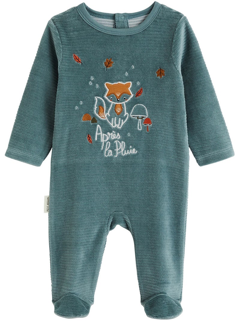 Set van 2 ginkgo velours babypyjama's Groen - Kiabi